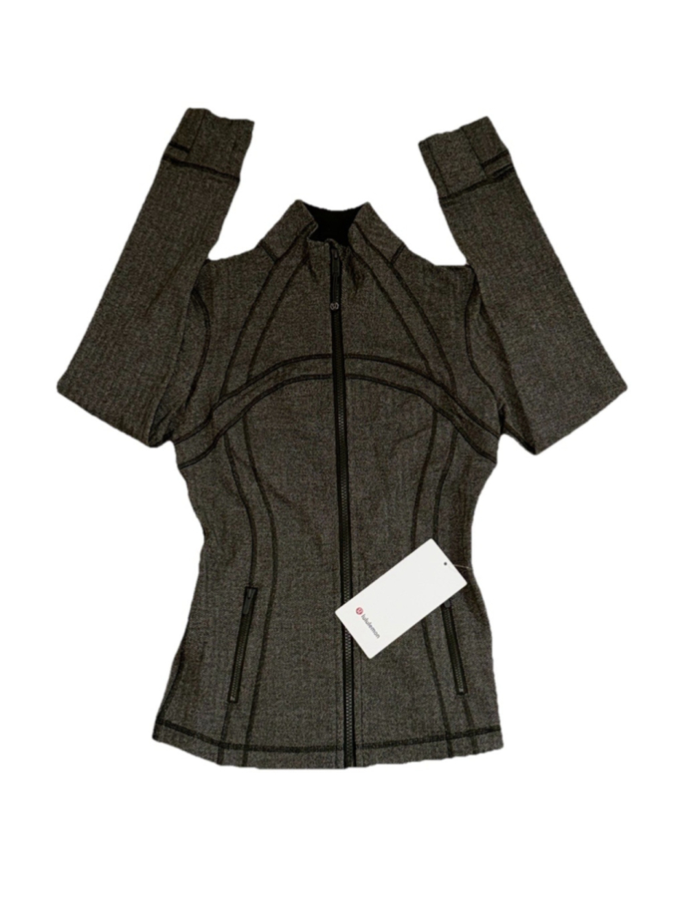 LULULEMON DEFINE JACKET HERRINGBONE DARK OLIVE BROWN SZ 4